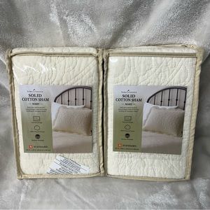 NEW 2 pck Home Classics Ivory Quilted Shams Style Mary